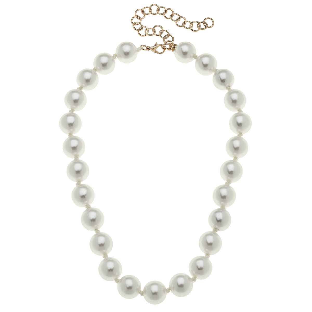 Eleanor Beaded Pearl Necklace in Ivory