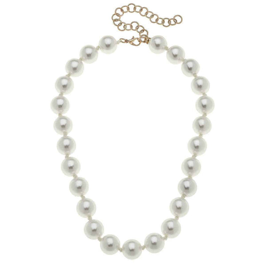 Eleanor Beaded Pearl Necklace in Ivory