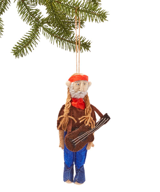 Willie Nelson Christmas Ornament