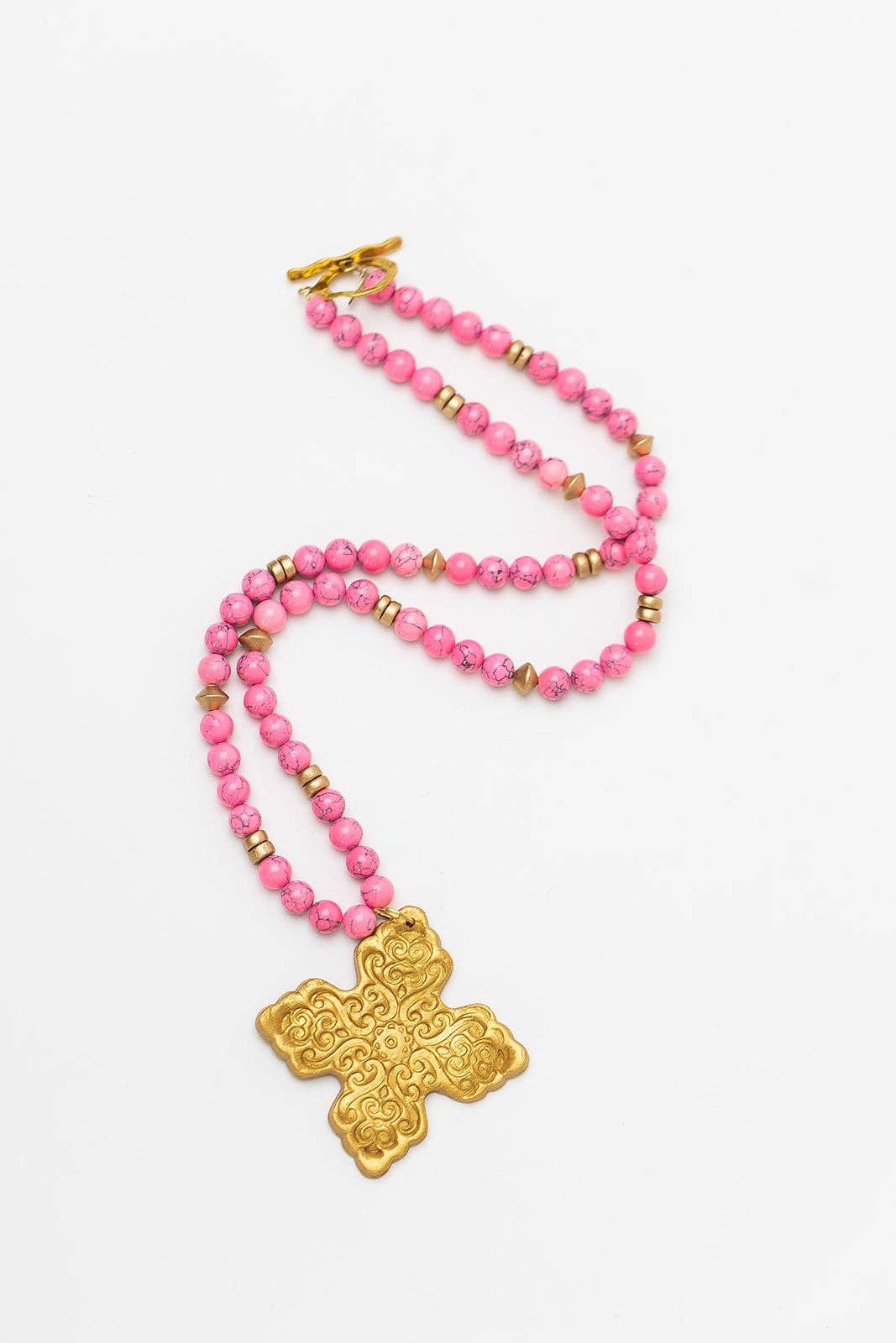 Hidden Truth Jewelry - Bright Pink Jade with Lydia Cross