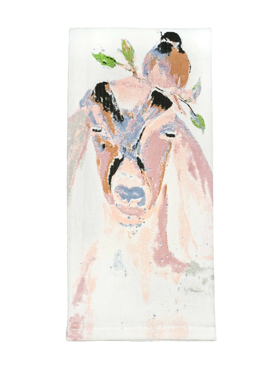 Goat With Bird Kitchen Towel