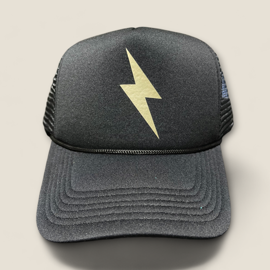 Golden Lightening Bolt Trucker Hat