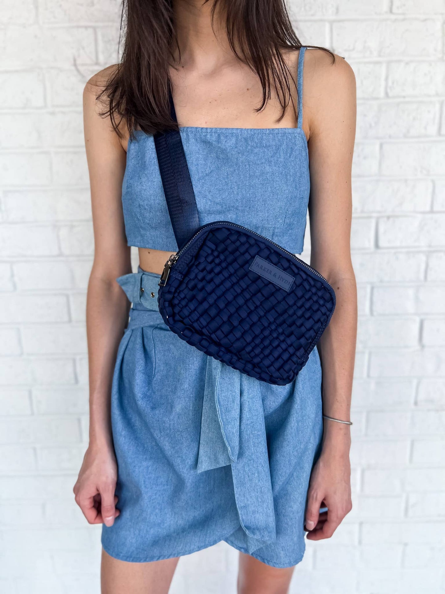 Parker & Hyde - Navy Woven Belt Bag