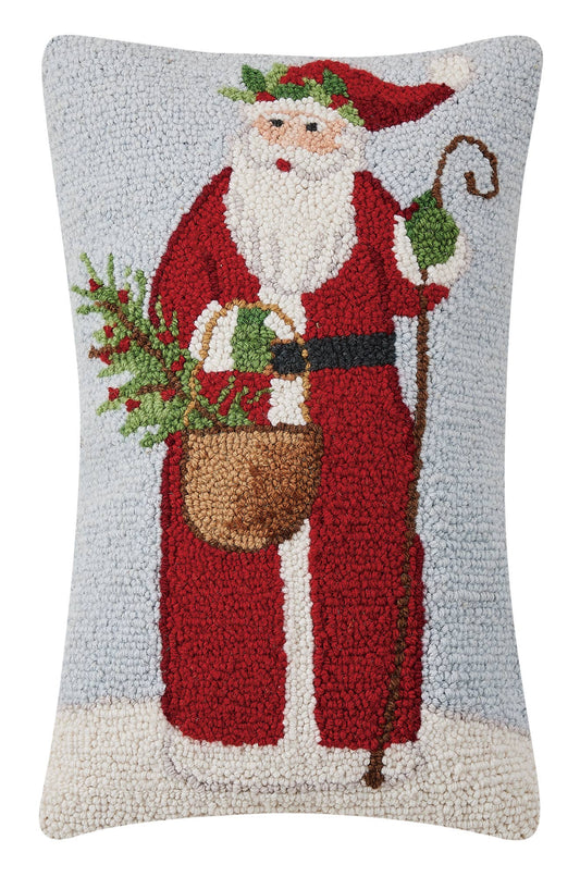 Noel Santa w/Holly Belt Hook Pillow