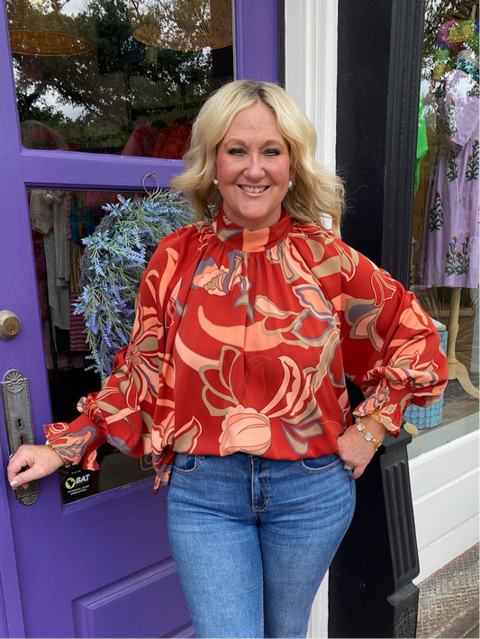 The Heidi Fall Floral Blouse