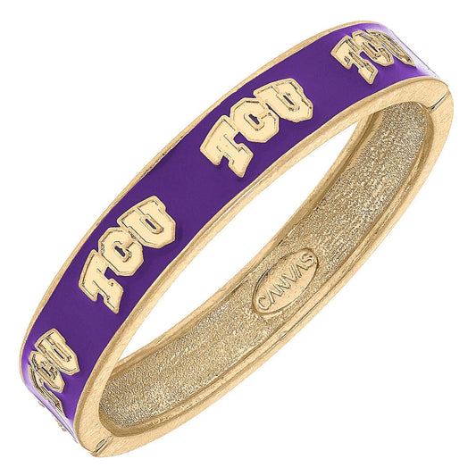 TCU Horned Frogs Enamel Logo Hinge Bangle