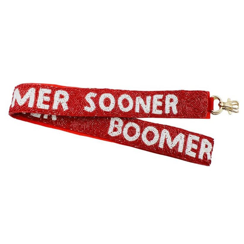 Boomer Sooner Red Beaded Purse Strap