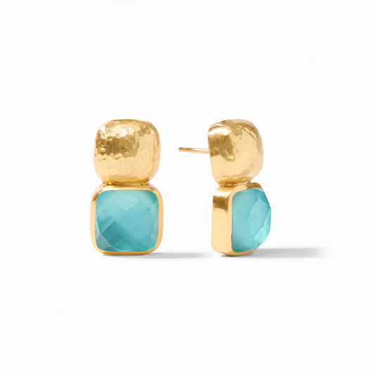 Julie Vos Catalina Earring- Iridescent Bahamian Blue