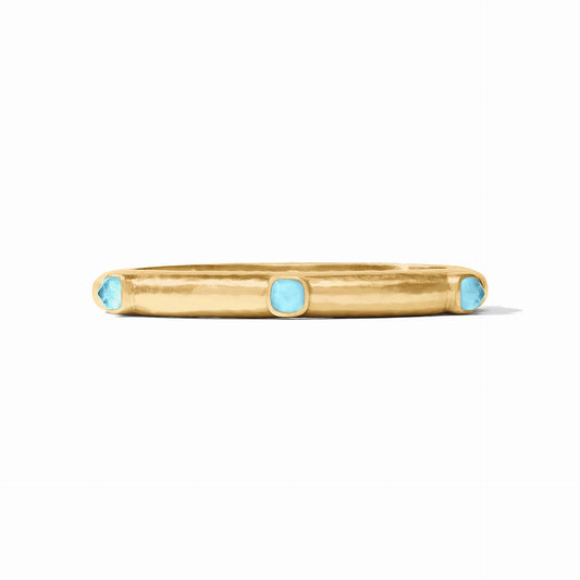 Julie Vos Catalina Hinge Bangle- Iridescent Capri Blue