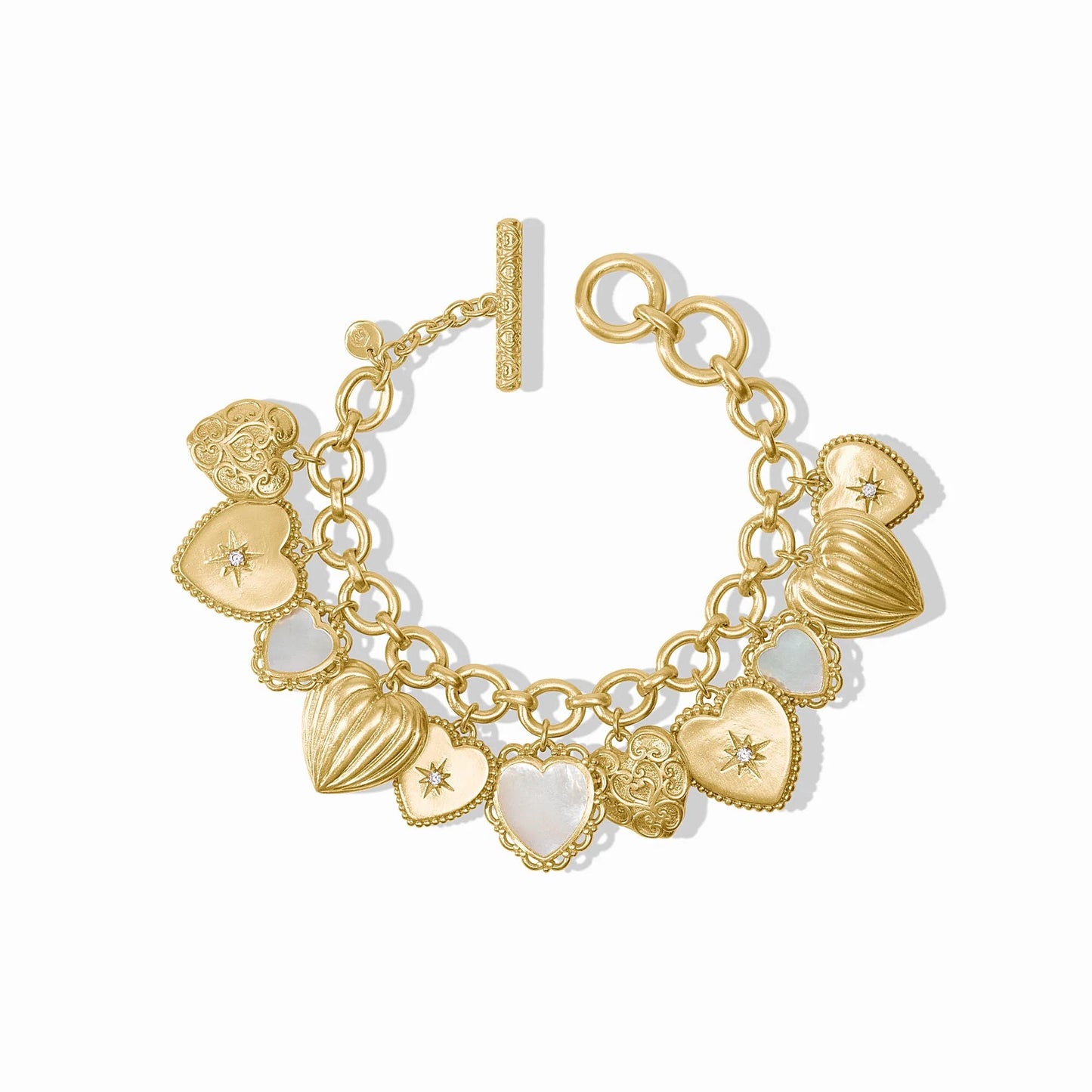 Julie Vos Heart Charm Bracelet- Mother Of Pearl