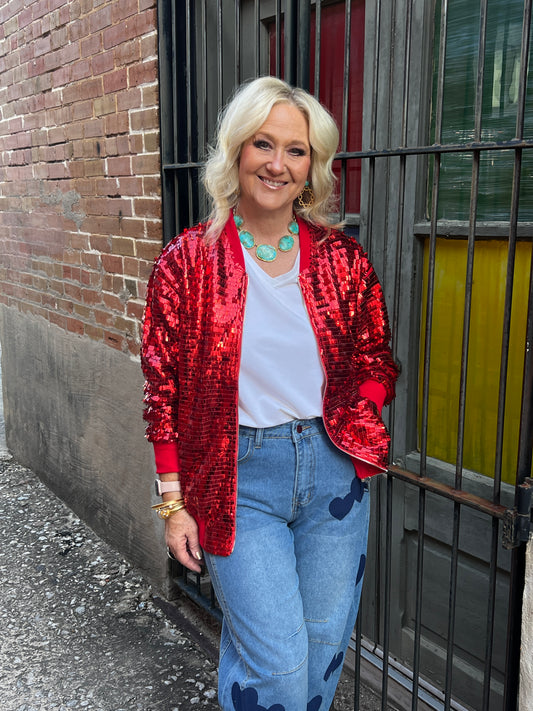 Sequin Bomber Jacket