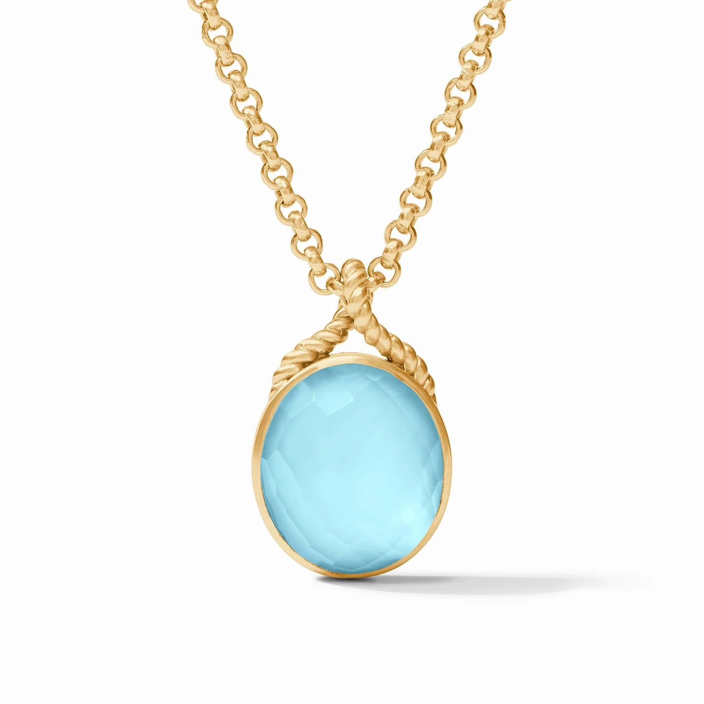 Julie Vos Nassau Stone Pendant- Iridescent Capri Blue