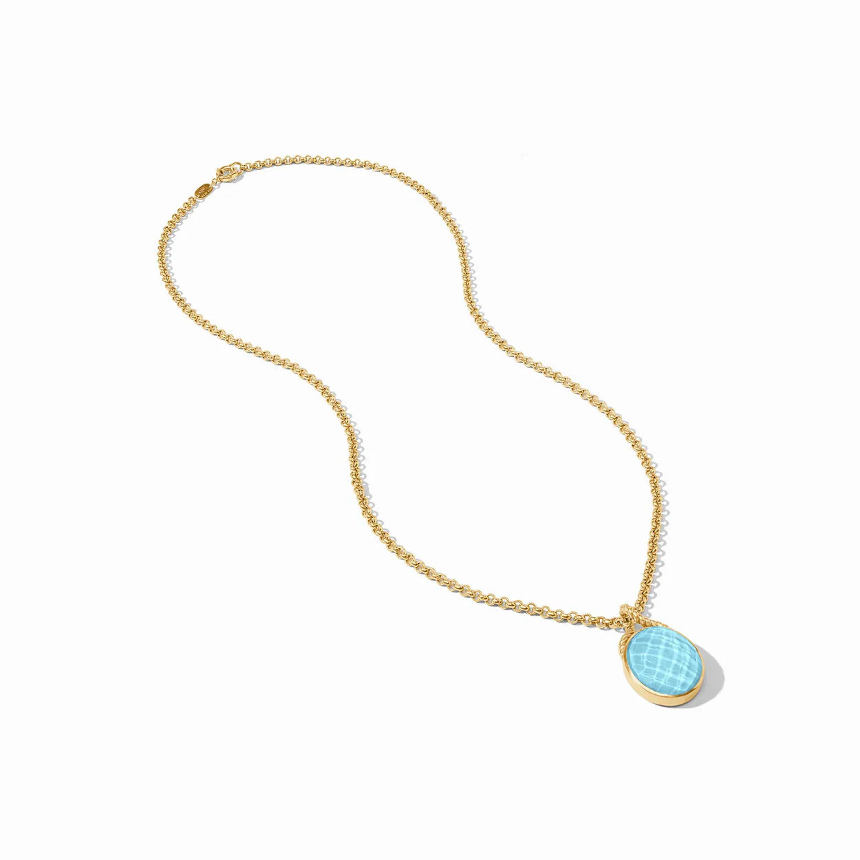 Julie Vos Nassau Stone Pendant- Iridescent Capri Blue