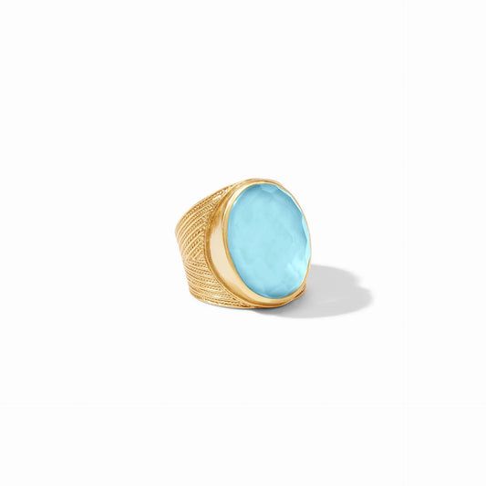 Julie Vos Verona Statement Ring- Iridescent Capri Blue