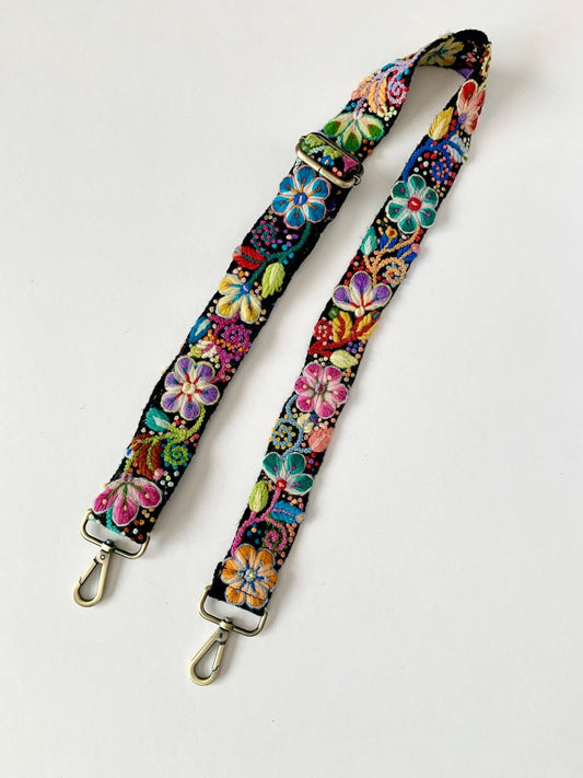 Madeline Parks - Black Floral Adjustable Strap