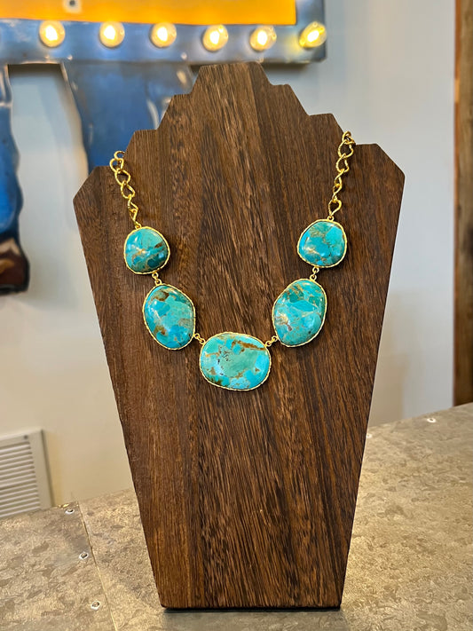 Christina Greene Statement Necklace - Turquoise