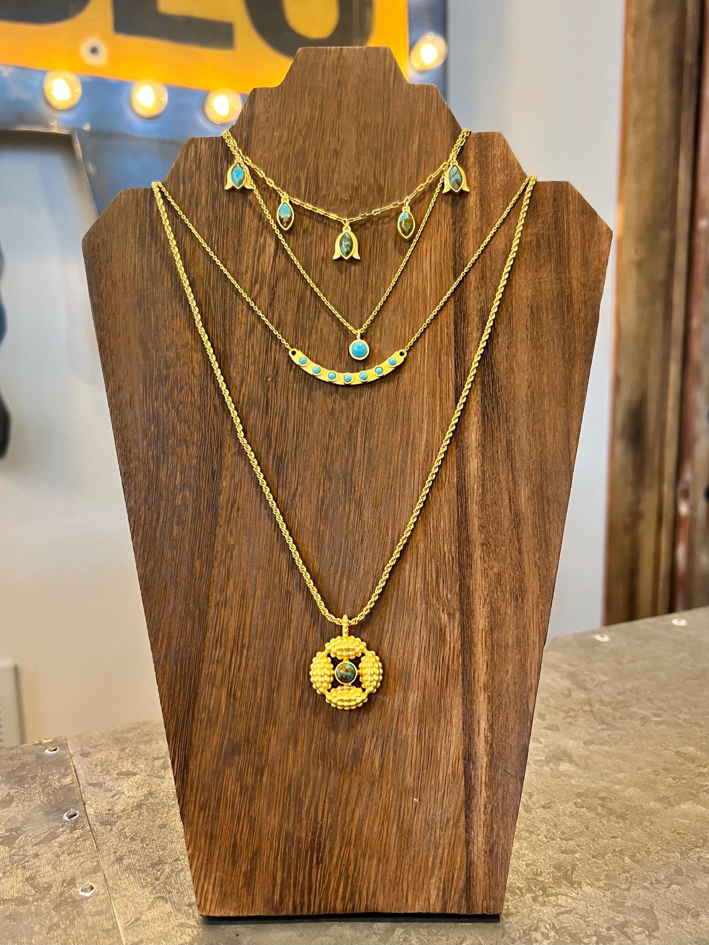 Christina Greene Verona Tulip Necklace- Turquoise