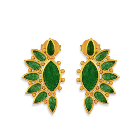 Christina Greene- Hummingbird Earrings - Green Strawberry Quartz