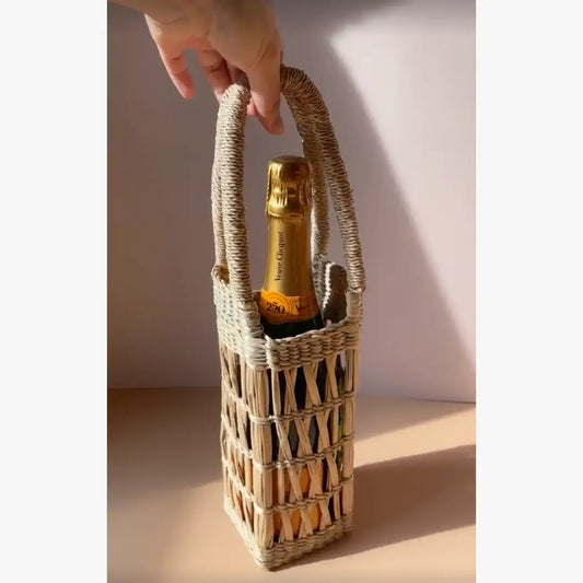 Water Hyacinth Handwoven Wine Bag / Gift Bottle Holder