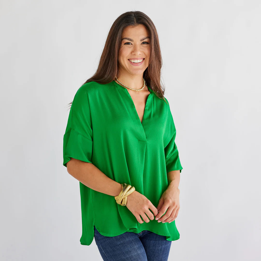 Caryn lawn "Elizabeth" Top Emerald