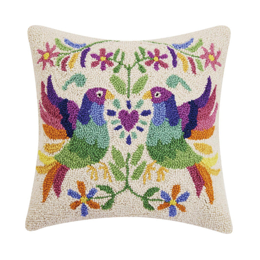 Birds With Heart Hook Pillow