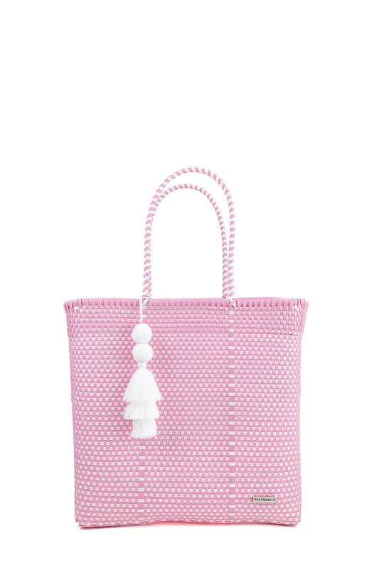 Pastel Pink and White Checker Jumbo Tote