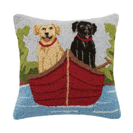 Labs  On Canoe Hook Pillow