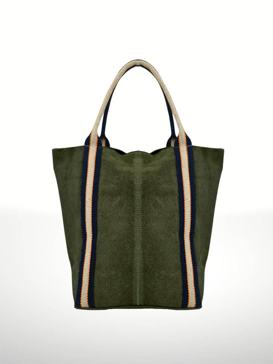 Melody Suede leather bag- Olive